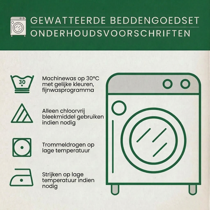 3-delige gestikte bedset - Brise de l'Île