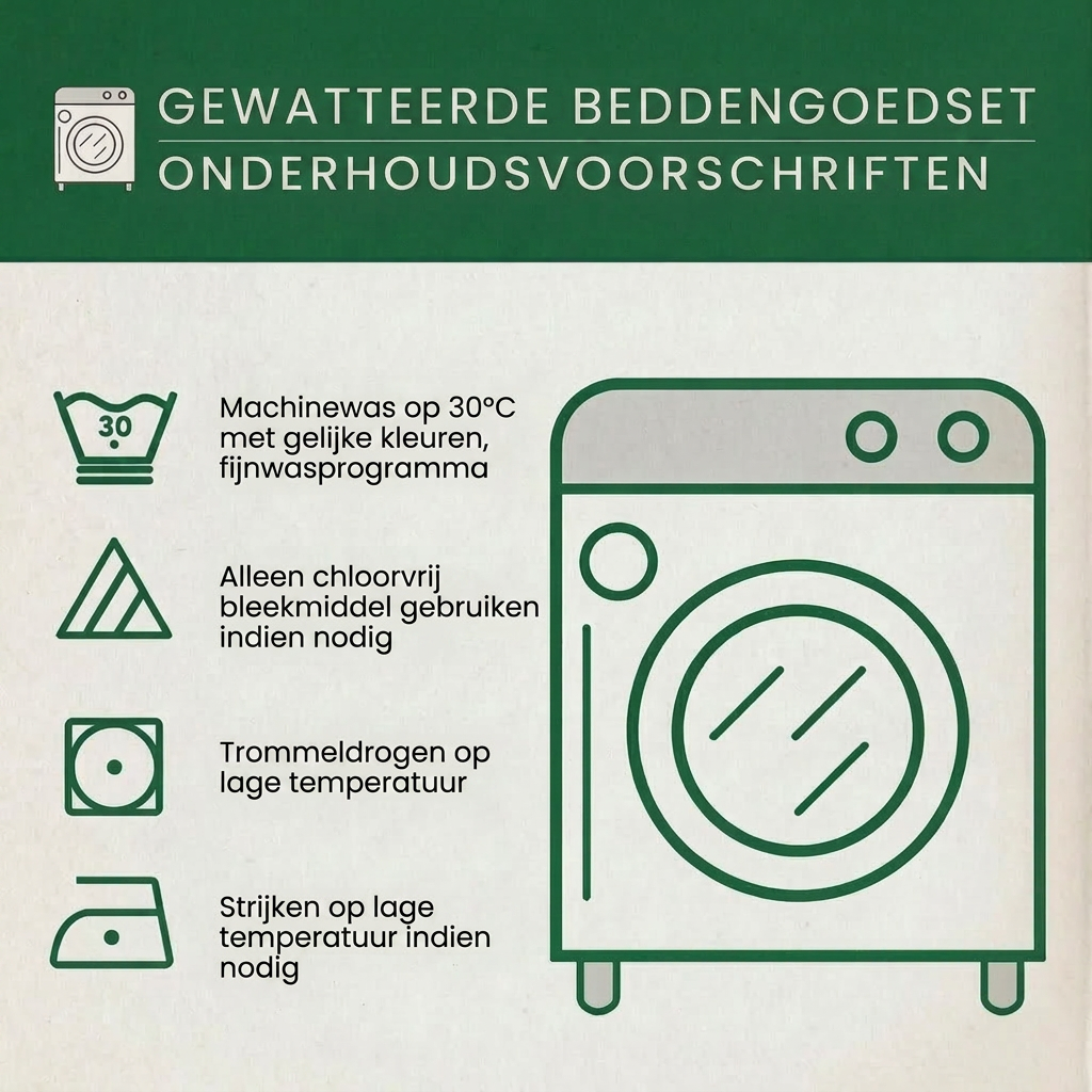 3-delige gestikte dekbedovertrekset - Wilde Paden