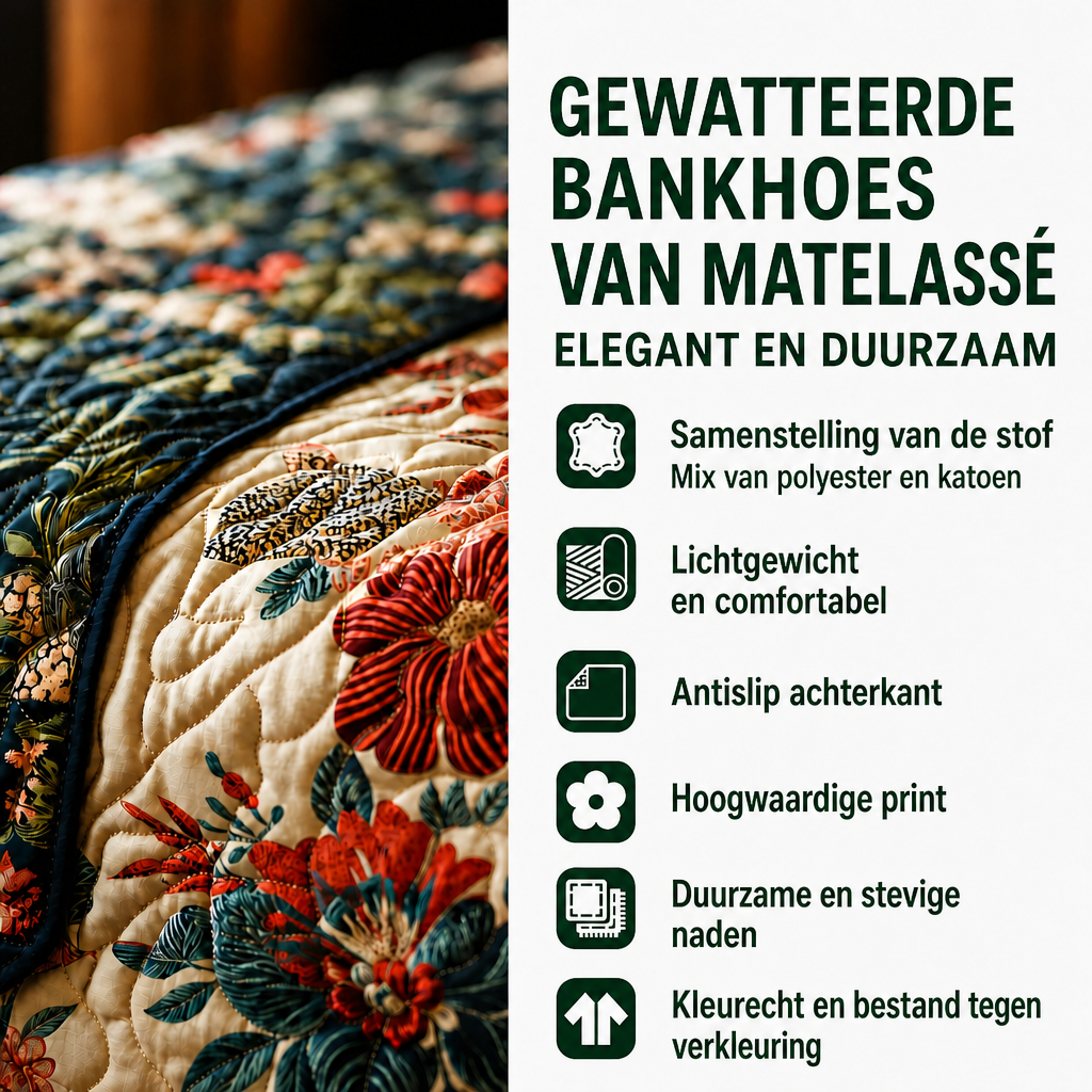 Riet - Gewatteerde bankhoes In Stijl Essentieel
